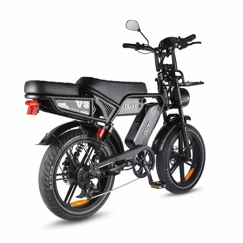 OUXI V8 Ultra Max Fatbike - 2026 Model - Zwart (inclusief dubbele accu, achterzitje, voetsteuntjes & alarm)
