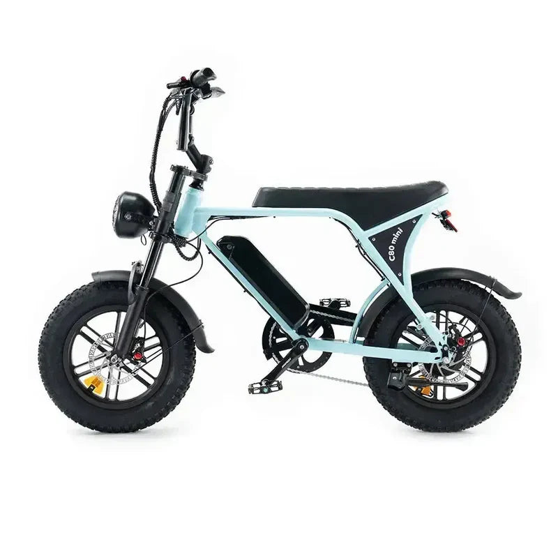 OUXI C80 Mini Fatbike - Lichtblauw (inclusief voetsteuntjes & alarm)