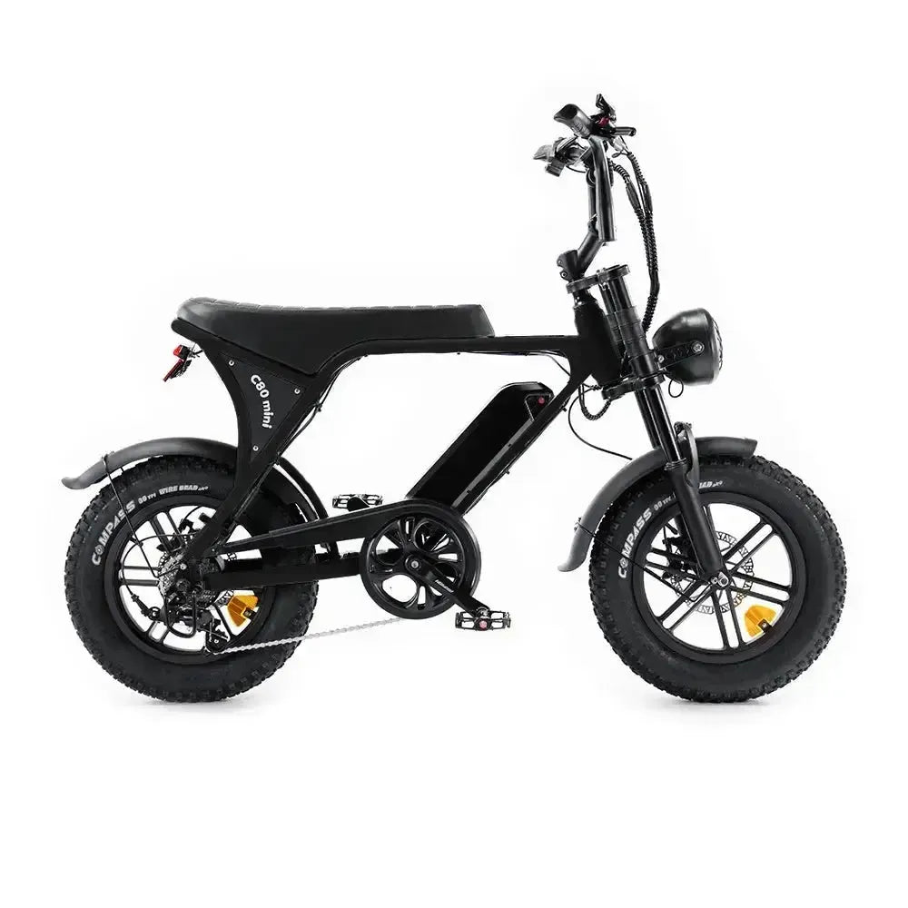 OUXI C80 Mini Fatbike - Zwart (inclusief voetsteuntjes & alarm)