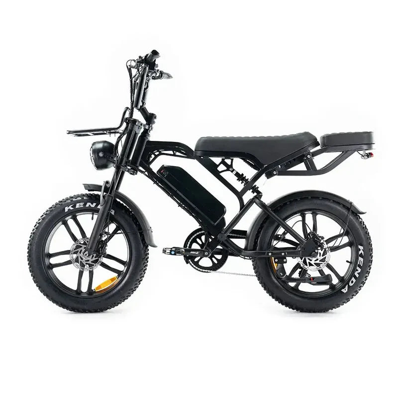 QM Wheels V20 Pro Fatbike – Zwart (inclusief achterzitje, voetsteuntjes, voorrek & alarm)