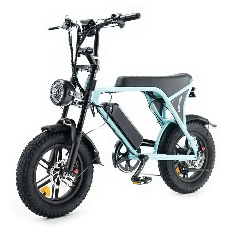 OUXI C80 Mini Fatbike - Lichtblauw (inclusief voetsteuntjes & alarm)