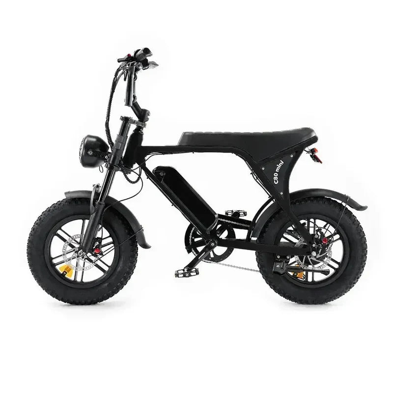 OUXI C80 Mini Fatbike - Zwart (inclusief voetsteuntjes & alarm)