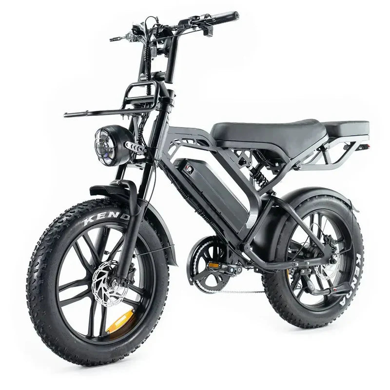 QM Wheels V20 Pro Fatbike – Zwart (inclusief achterzitje, voetsteuntjes, voorrek & alarm)